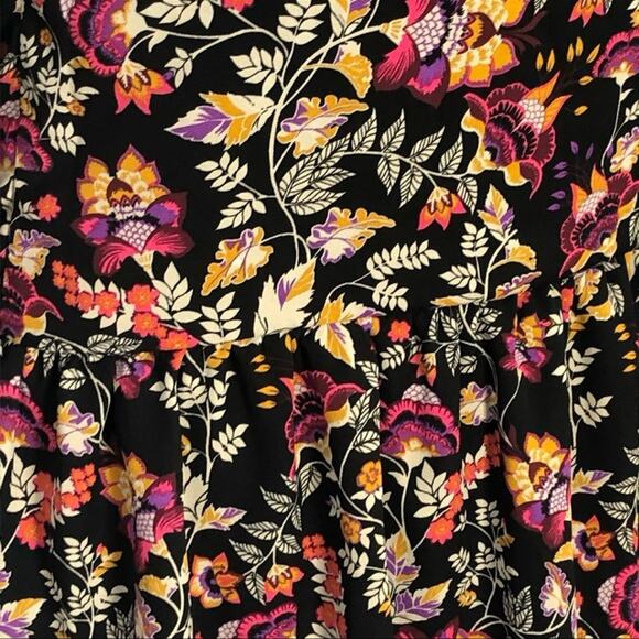 H&M Divided Y2K Floral Mini Dress Bell Sleeves Drop Waist Size 4 Vintage Retro - Picture 11 of 15